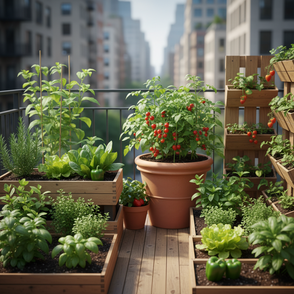 Vertical garden on a Brooklyn balcony with climbing plants Vertical garden on a Brooklyn balcony with climbing plants